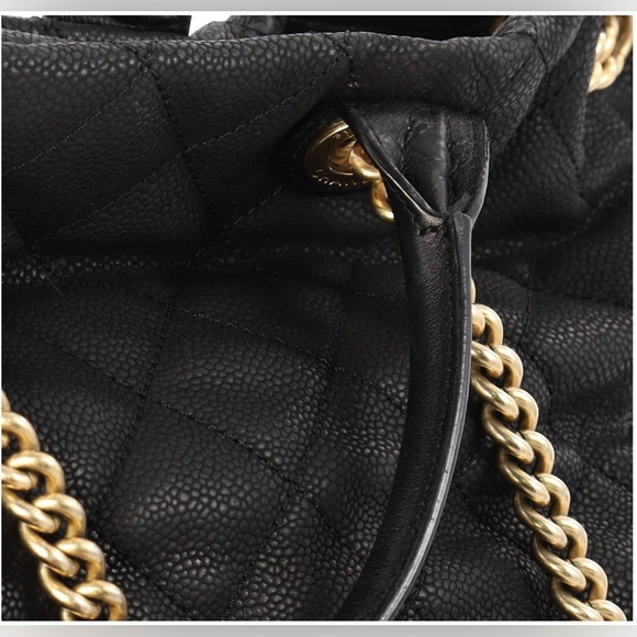 Chanel Globetrotter Drawstring Shopping Tote Quilted Iridescent Caviar Large - Picture 5 of 7